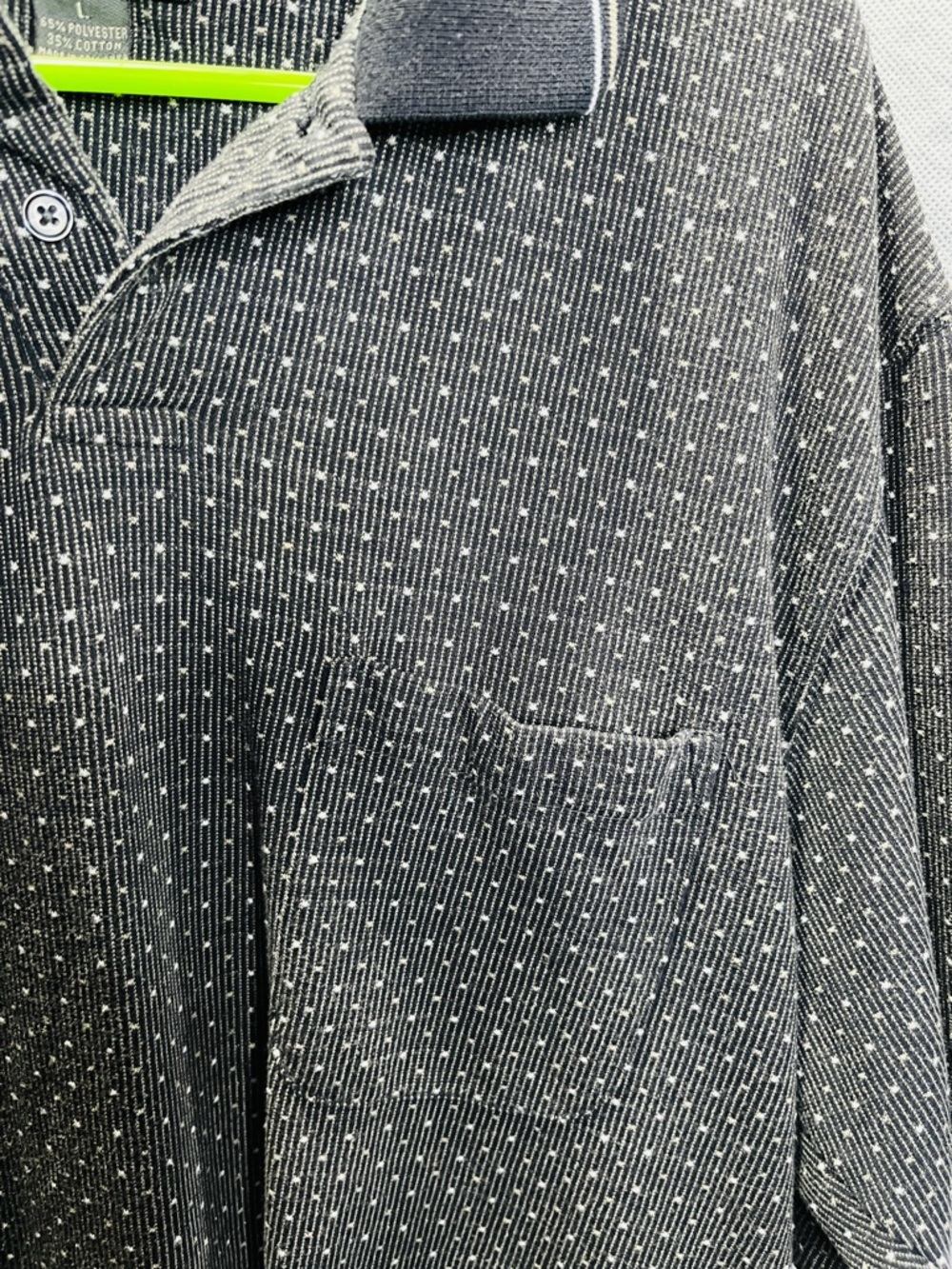 Van Heusen Black and White Patterned Polo - Picture 7 of 8